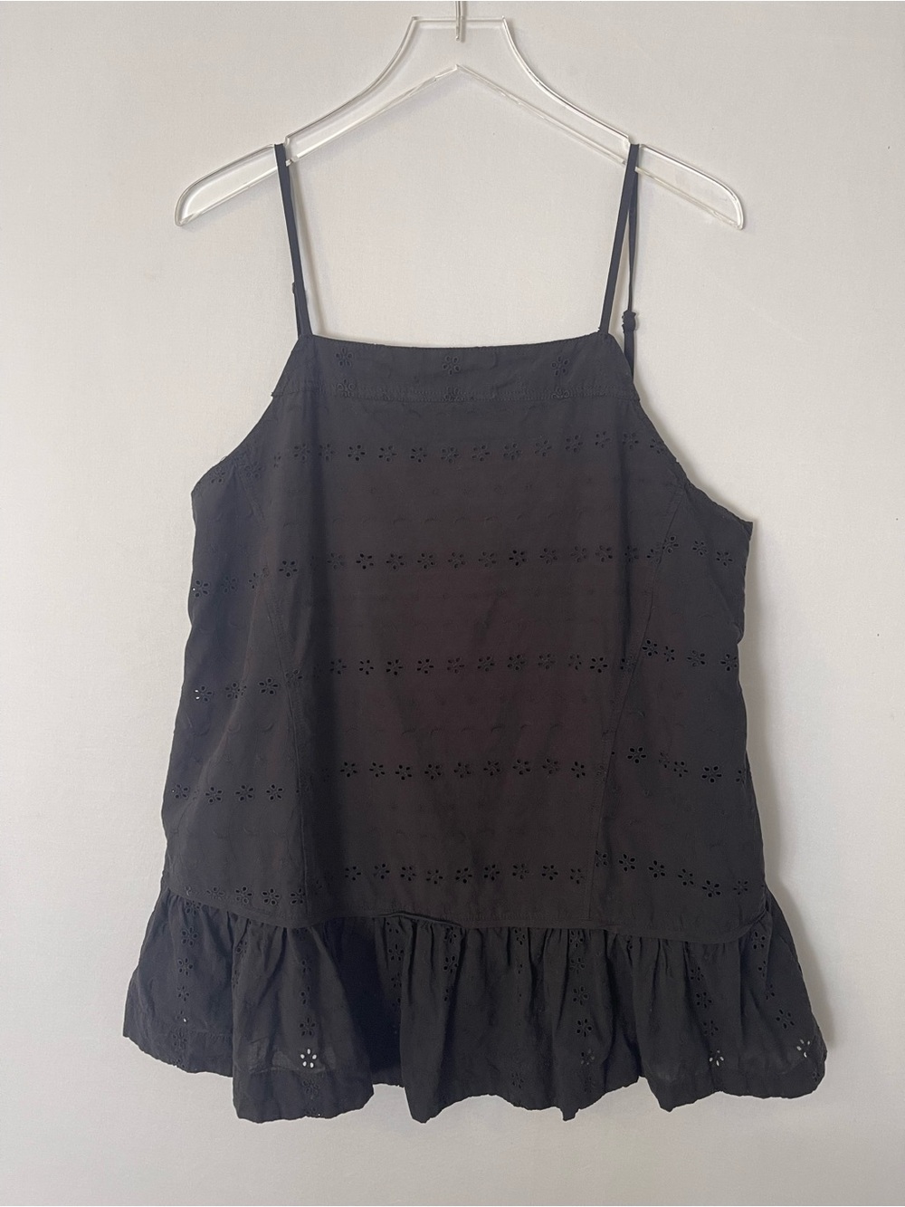 Free People All Caught Up Tunic Black Cottone Eyelet XL